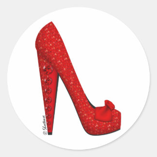 Dorothy Ruby Pump Classic Round Sticker