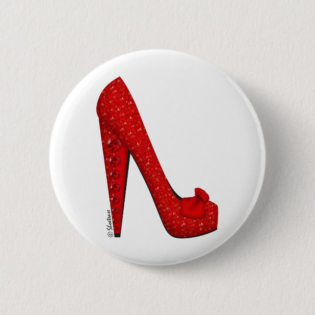 Dorothy Ruby Pump Pinback Button (Front)