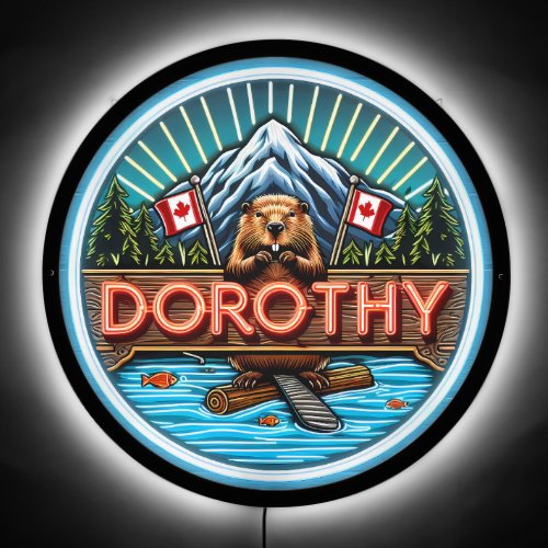 Dorothy the Beavers Canadian Night LED Sign