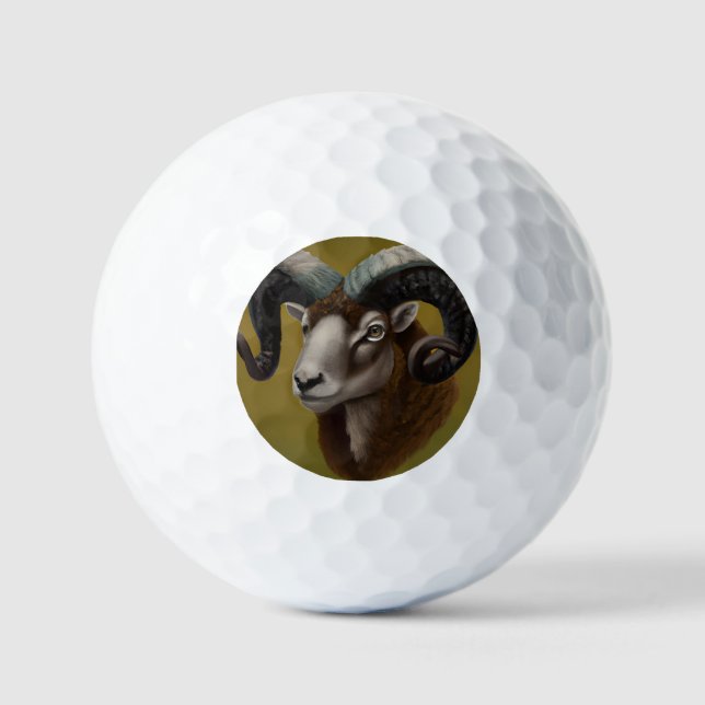 Dorset Horn Ram Golf Balls (Front)