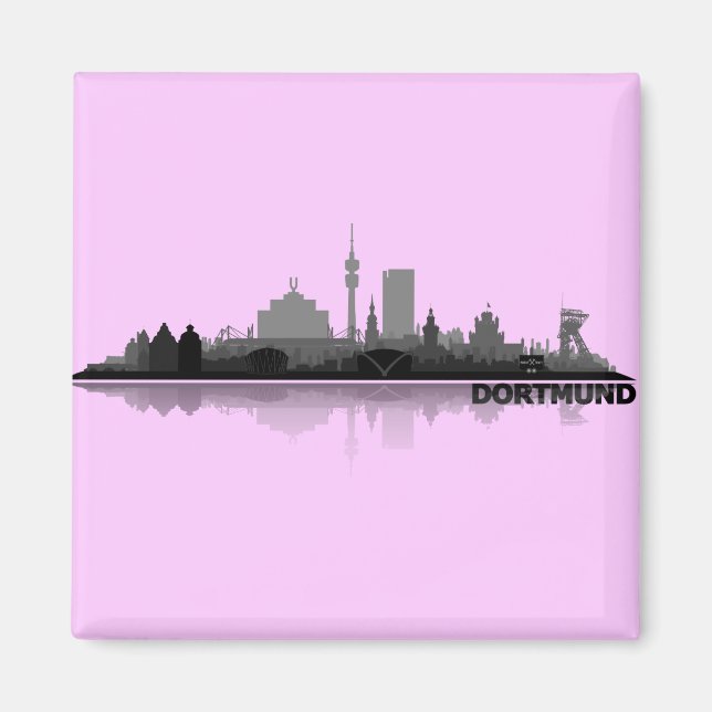 Dortmund City Skyline - refrigerator magnet (Front)