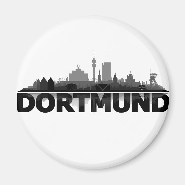 Dortmund City Skyline - refrigerator magnet (Front)