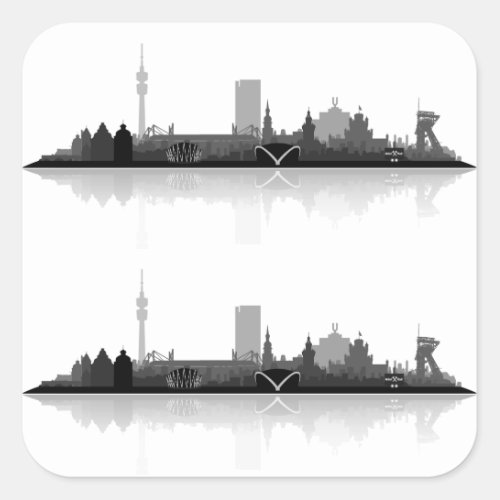 Dortmund City Skyline Square Sticker