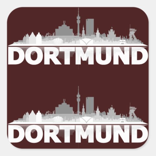 Dortmund City Skyline Square Sticker
