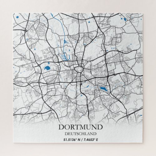 Dortmund Deutschland City Map Travel Simple Jigsaw Puzzle