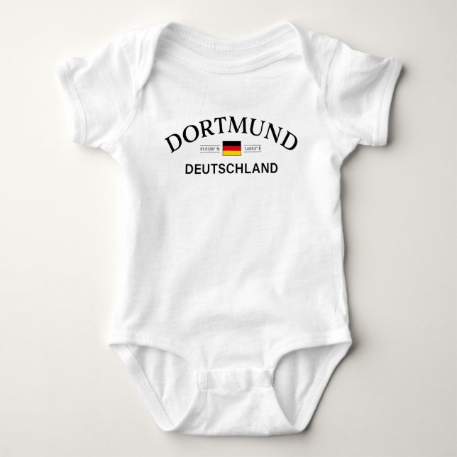 Dortmund Deutschland Coordinates German Baby Bodysuit (Front)