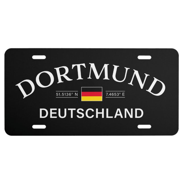Dortmund Deutschland Coordinates German License Plate (Front)