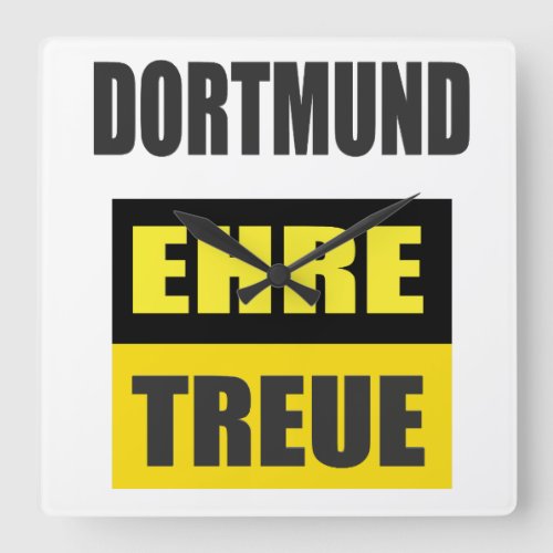Dortmund Fan Design Square Wall Clock