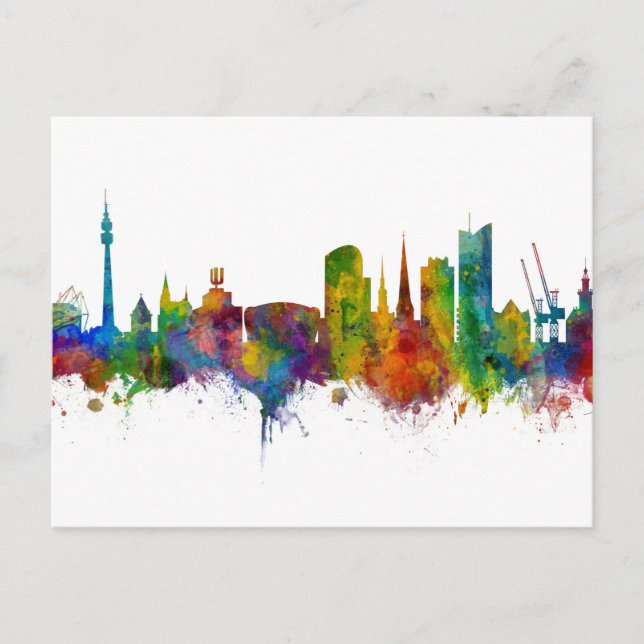 Dortmund Germany Skyline Postcard (Front)