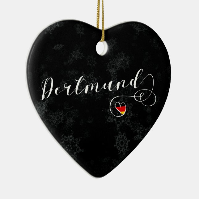 Dortmund Heart, Christmas Tree Ornament, Germany Ceramic Ornament (Right)