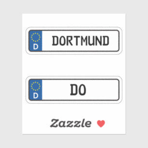 Dortmund kennzeichen, German Car License Plate Sticker