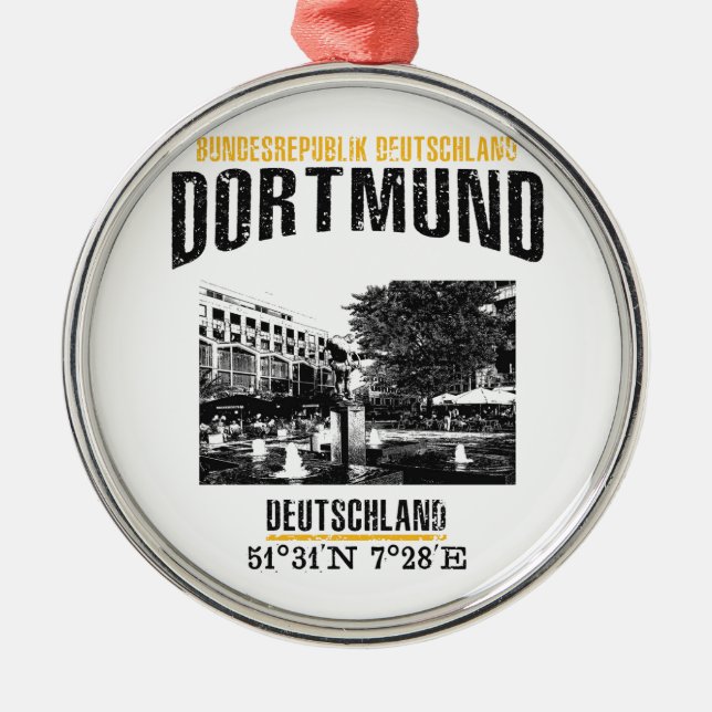 Dortmund Metal Ornament (Front)