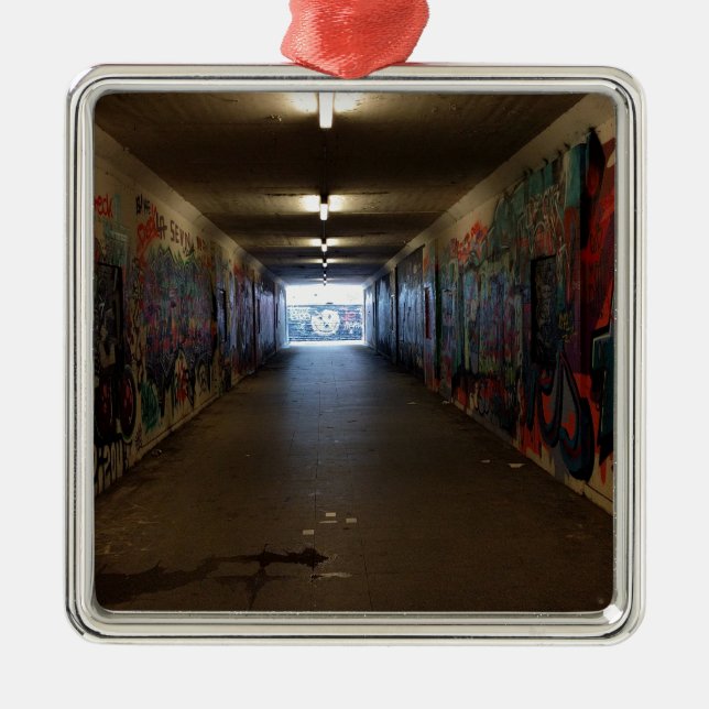 Dortmund underground station Grafitti Metal Ornament (Front)