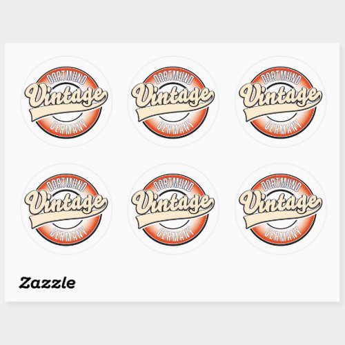 Dortmund vintage style logo classic round sticker