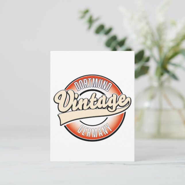 Dortmund vintage style logo, postcard (Standing Front)