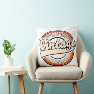 Dortmund vintage style logo, throw pillow