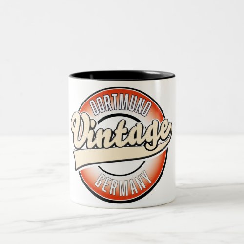 Dortmund vintage style logo Two_Tone coffee mug