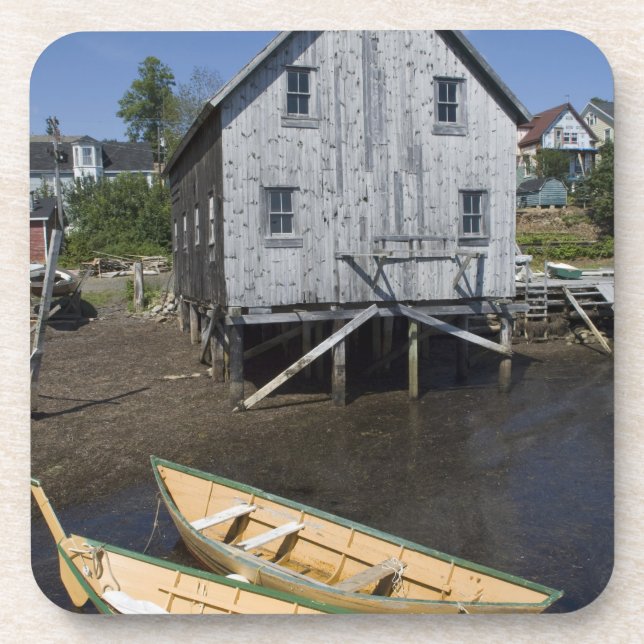 Dory builder,Lunenburg, Nova Scotia, Canada Beverage Coaster (Front)