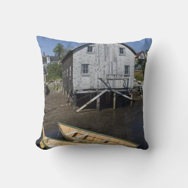 Dory builder,Lunenburg, Nova Scotia, Canada Throw Pillow (Front)