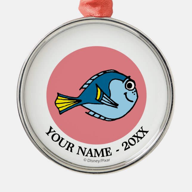 Dory | Cartoon Image Add Your Name Metal Ornament (Front)