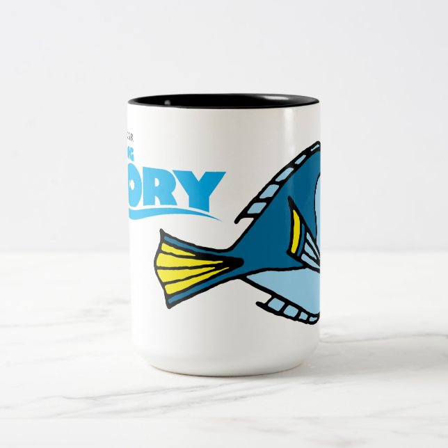 Dory Cartoon Two-Tone Coffee Mug (Center)
