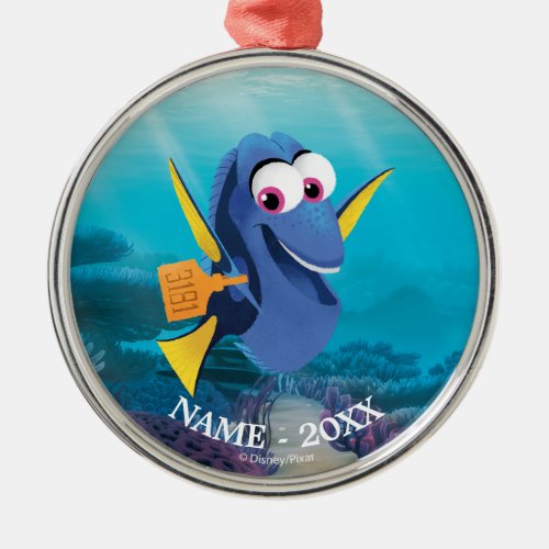 Dory  Finding Dory Smiling Add Your Name Metal Ornament