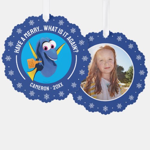 Dory  Finding Who Merry Christmas Ornament Card