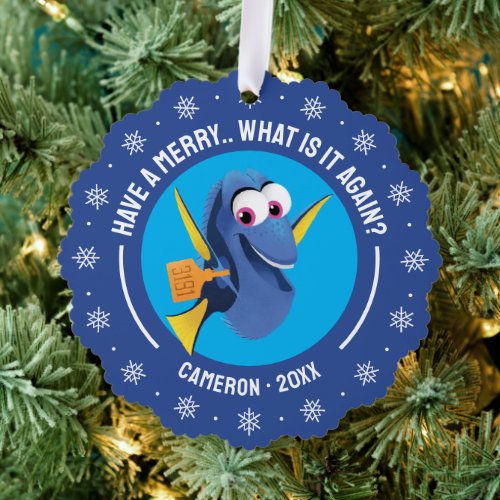 Dory  Finding Who Merry Christmas Ornament Card