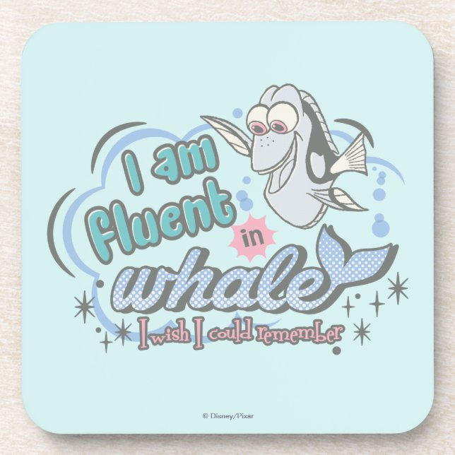 Dory | I am Fluent in Whale Comic Beverage Coaster (Front)