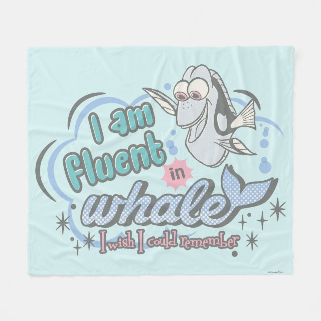 Dory | I am Fluent in Whale Comic Fleece Blanket (Front (Horizontal))