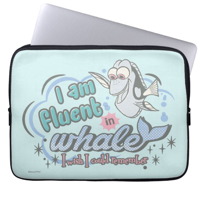 Dory | I am Fluent in Whale Comic Laptop Sleeve (Front)