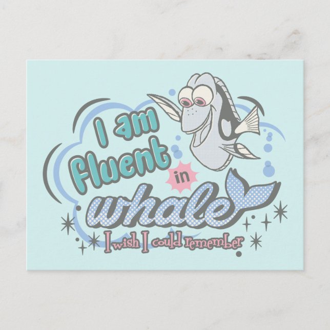 Dory | I am Fluent in Whale Comic Postcard (Front)