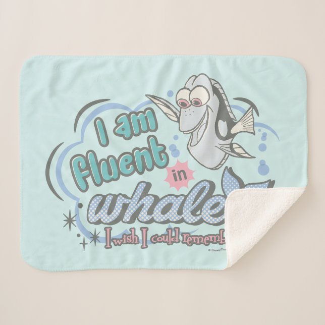Dory | I am Fluent in Whale Comic Sherpa Blanket (Front (Horizontal))