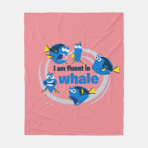 Dory   I am Fluent in Whale Fleece Blanket
