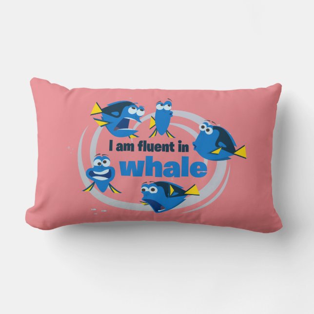Dory | I am Fluent in Whale Lumbar Pillow (Front)
