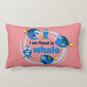 Dory   I am Fluent in Whale Lumbar Pillow