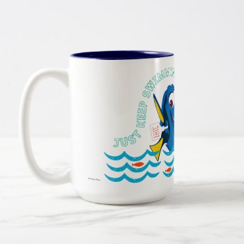 Dory | Just Keep Swimming Two-tone Coffee Mug by FindingDory at Zazzle