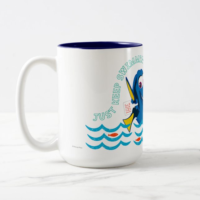 Dory | Just Keep Swimming Two-Tone Coffee Mug (Left)