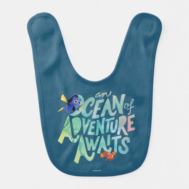 Dory & Nemo | An Ocean of Adventure Awaits Baby Bib (Front)