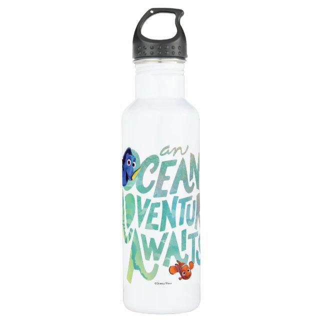 Dory & Nemo | An Ocean of Adventure Awaits Stainless Steel Water Bottle (Front)