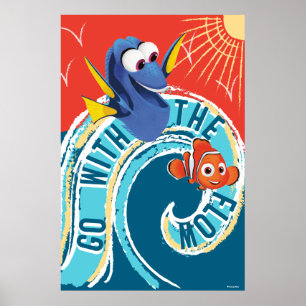 Dory & Nemo Go with the Flow Poster