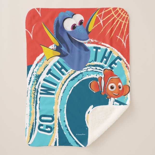 Dory & Nemo | Go with the Flow Sherpa Blanket (Front)