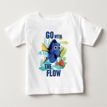Dory & Nemo | Go With The Flow Watercolor Graphic Baby T-shirt by FindingDory at Zazzle