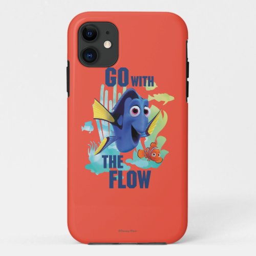Dory  Nemo  Go with the Flow Watercolor Graphic iPhone 11 Case