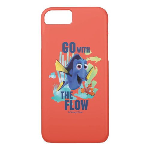 Dory  Nemo  Go with the Flow Watercolor Graphic iPhone 87 Case