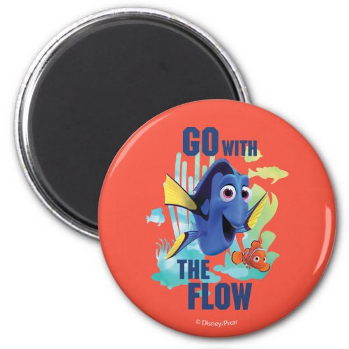 Dory  Nemo  Go with the Flow Watercolor Graphic Magnet