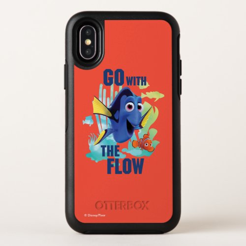 Dory  Nemo  Go with the Flow Watercolor Graphic OtterBox Symmetry iPhone X Case