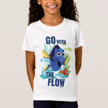 Dory & Nemo | Go With The Flow Watercolor Graphic T-shirt by FindingDory at Zazzle