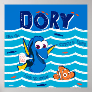 Dory & Nemo Love to Swim Poster