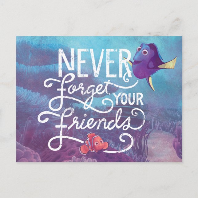 Dory & Nemo | Never Forget Your Friends Postcard (Front)